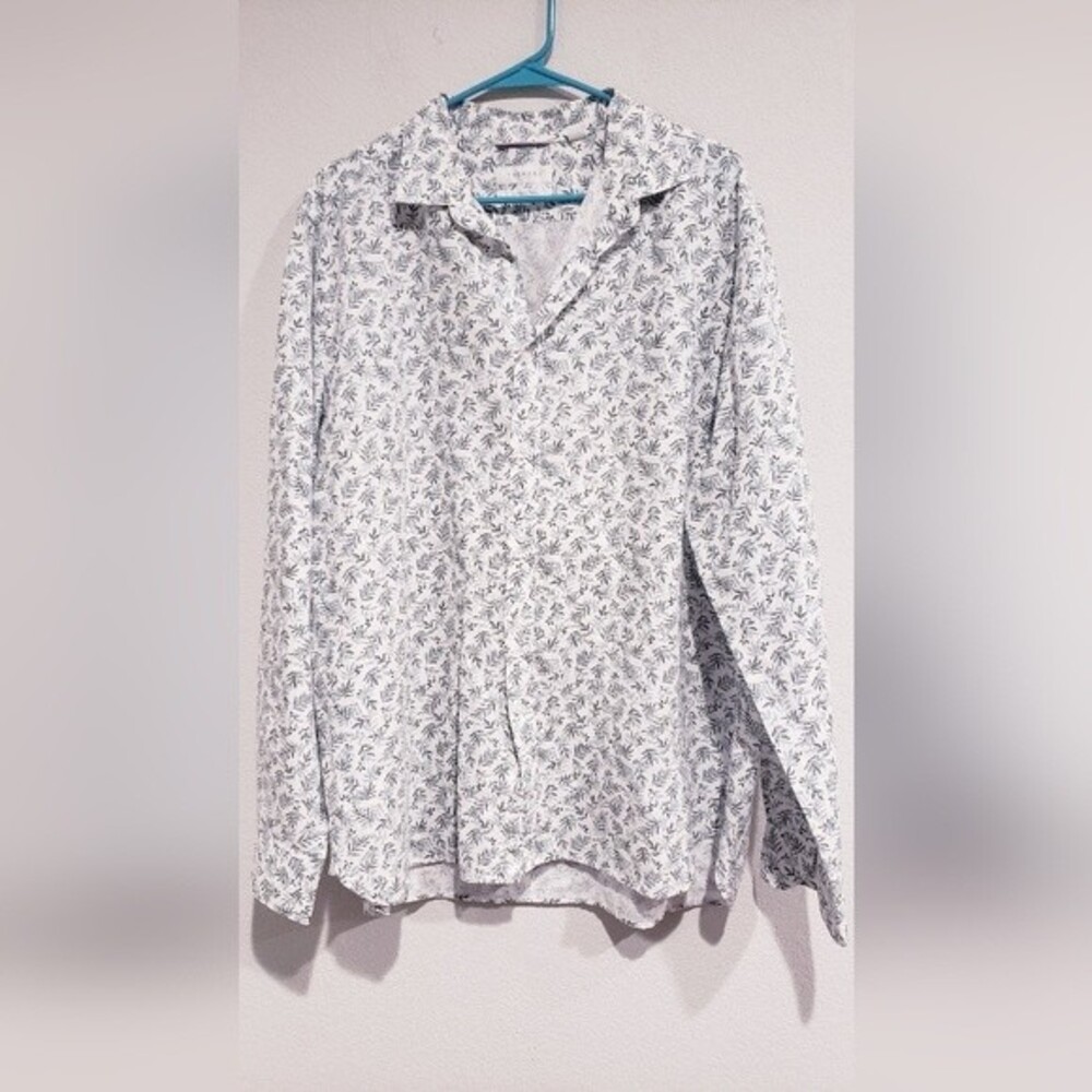 Trenery Linen Blend Button Down Shirt Size XXL